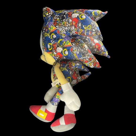 Sonic The Hedgehog Plush Toy 17" Comic Print Design By Toy Factory - Picture 4 of 10